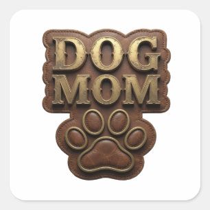 Motif autocollant maman chien or amusant