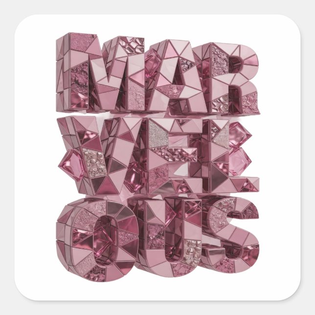 Motif autocollant rose Snappy MARVELOUS (Devant)