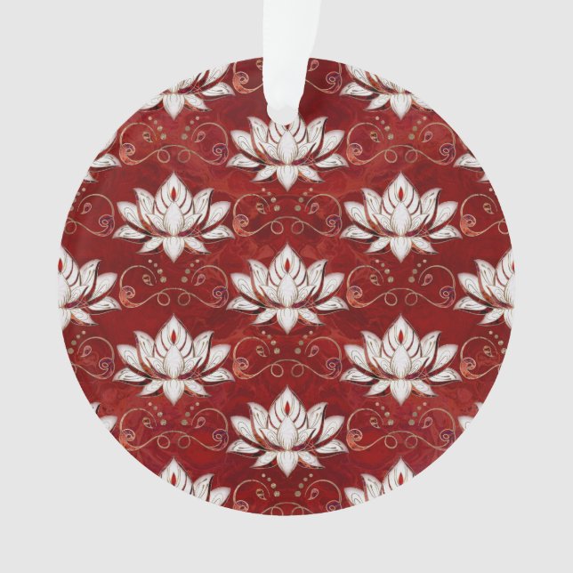 motif aux fleurs de Lotus - marbre rouge et or (devant)