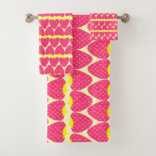 Motif aux fraises rétro en rose vif