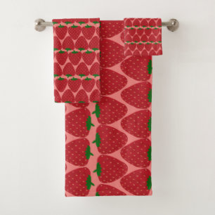 Motif aux fraises rétro en rouge et rose
