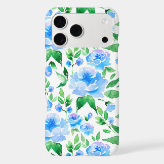 Motif avec fleurs d'aquarelle bleue