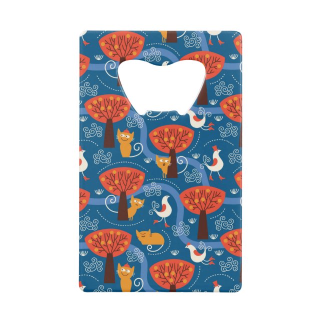 motif avec les chats et les oiseaux mignons (Devant)