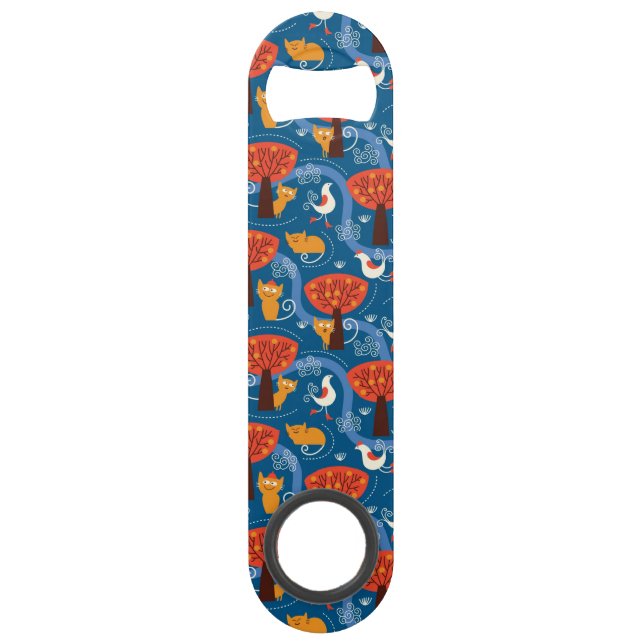 motif avec les chats et les oiseaux mignons (Devant)