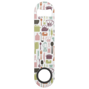 Motif avec les icônes colorées de cuisine