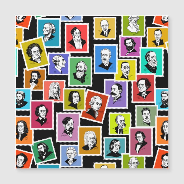 Motif avec portraits des plus grands compositeurs (Devant)