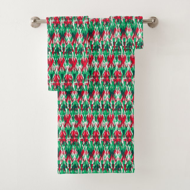 Motif aztèque abstrait rouge vert mignon (En situation)
