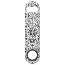 Motif baroque bleu enjolivé