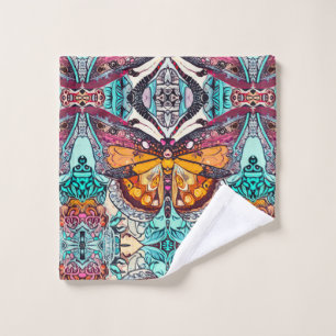 Motif Batik des papillons et Médaillons à Orange