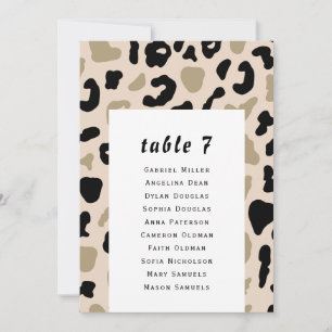 Motif beige gris. Carte de siège d'invité moderne.