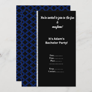 MOTIF BLACK ET ROYAL BLUE INVITATION DU PARTI BACH