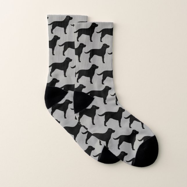 Motif Black Labrador Retriever Chien Silhouettes (Paire)