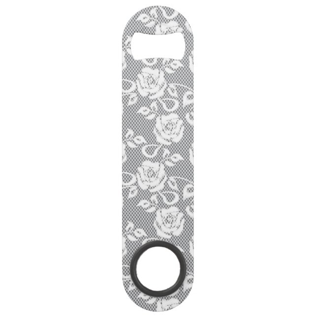 Motif blanc de dentelle sur l'arrière - plan gris (Devant)
