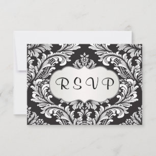 Motif blanc feuilleté sur noir RSVP