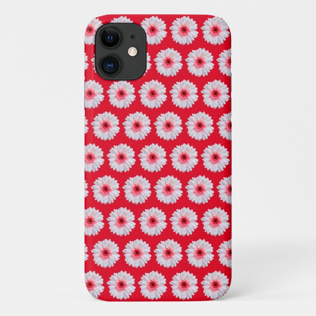 Motif blanc  Fleur sauvage iPhone 11 Coque (Dos)