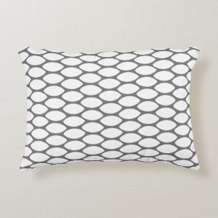 Motif blanc moderne gris Coussin