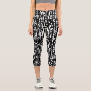 Motif blanc noir Capri Leggings