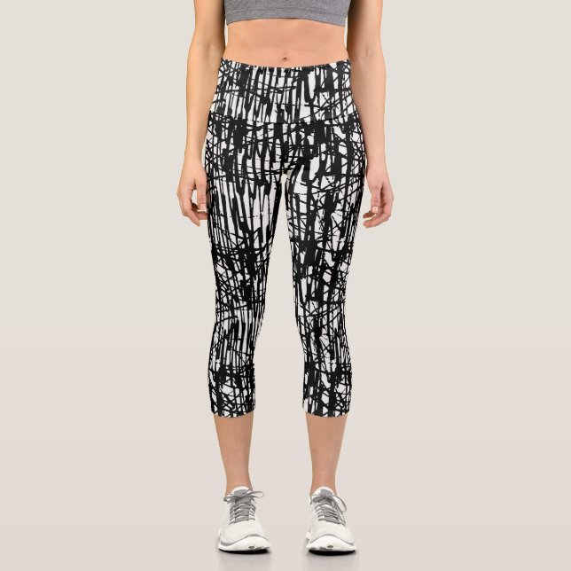 Motif blanc noir Capri Leggings (Recto)