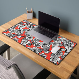 Motif blanc roses