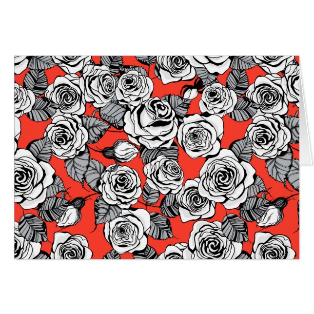 Motif blanc roses (Devant horizontal)
