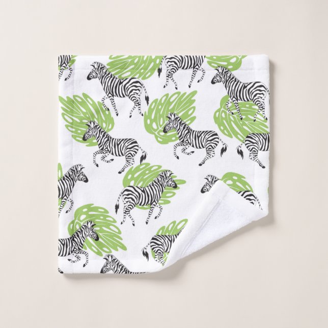 Motif blanc sans couture avec zèbres. illustration (Gant de toilette)