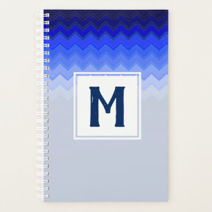 Motif bleu Chevron Monogrammé