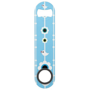 motif bleu d'oiseau et de fleurs