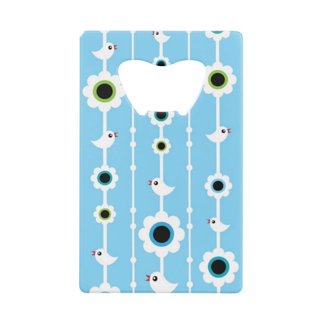 motif bleu d'oiseau et de fleurs (Devant)