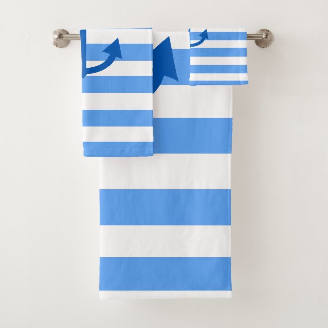 Motif Bleu et blanc avec Ancre (En situation)
