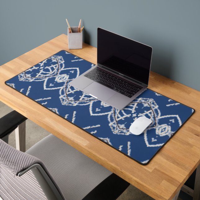 Motif Bleu et Blanche Formes de neige (Bureau 2)