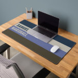 Motif Bleu et Brown rayures<br><div class="desc">Améliorez votre espace de travail grâce au Motif de bureau Blue et Brown Stripes. Doté d'un design rayé élégant et moderne, ce tapis ajoute une touche sophistiquée tout en offrant une surface lisse pour votre clavier et votre souris. Parfait pour les bureaux à domicile, les installations de jeux ou les...</div>