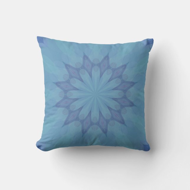 Motif bleu et turquoise 3 Coussin (Recto)