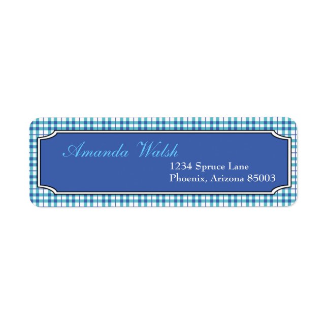 Motif bleu - Étiquettes d'adresse de retour (Devant)