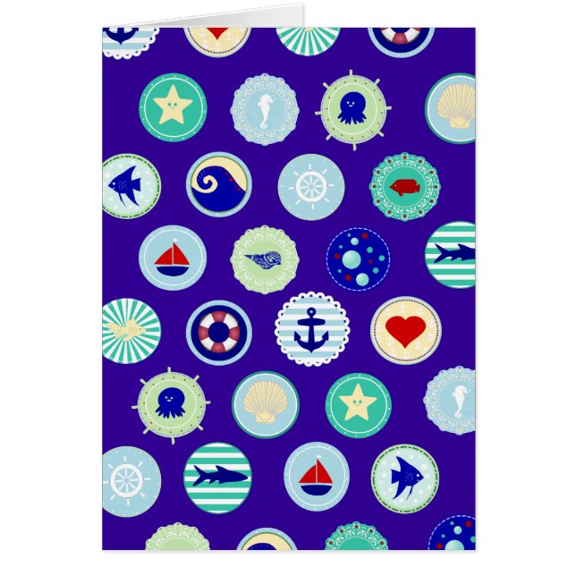 Motif bleu nautique de marin (Devant)