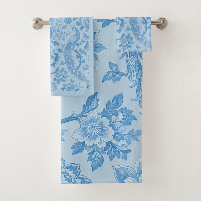 Motif bleu paon pâle persan de luxe  (En situation)