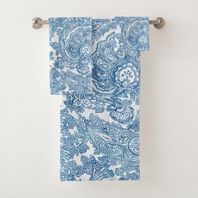 Motif Blue Boho Lace Paisley (En situation)