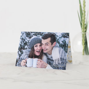 Motif Blue & Gold Happy Hanoukka Carte photo