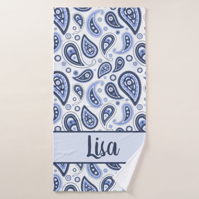 Motif Blue Paisley (Serviette de bain)