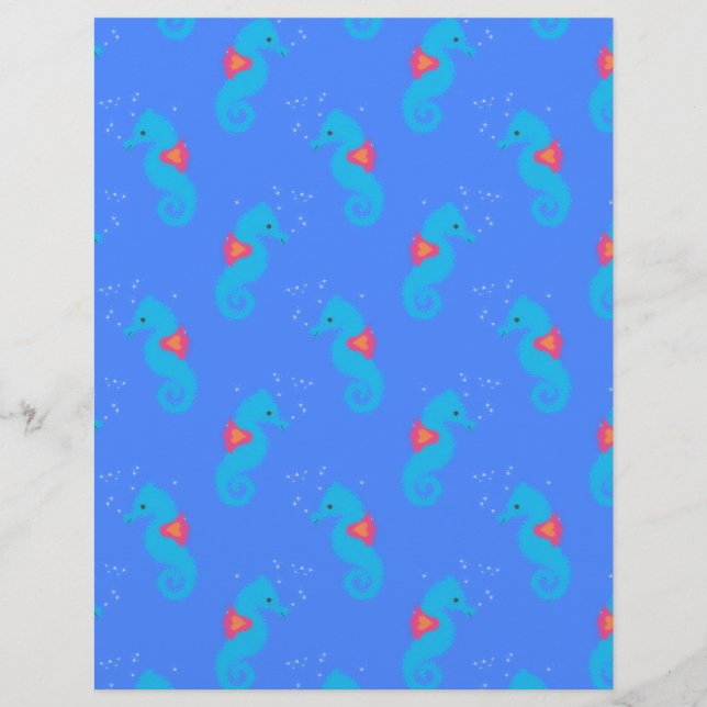 Motif Blue Seahorse (Devant)