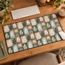 Motif Boho Automne Feuilles Sage Brun Terreux