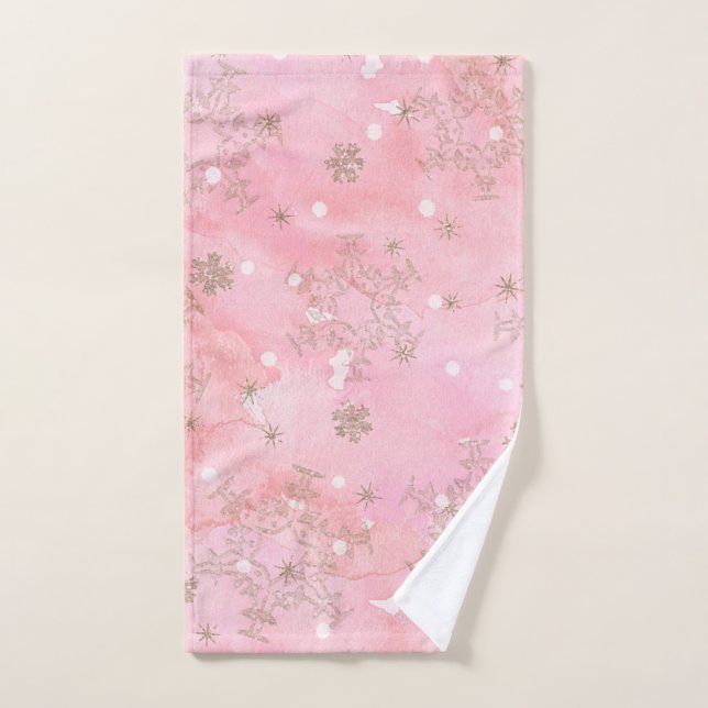 Motif Boho de Noël rose (Serviette à main)