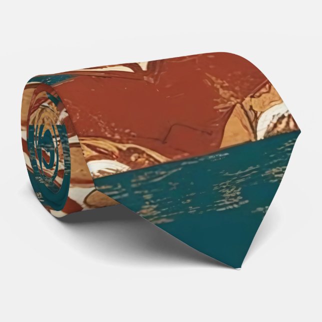 Motif Boho de style vintage Cravate pour hommes (Roulé)