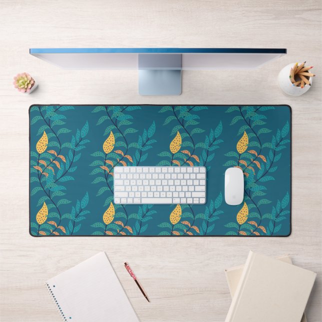 Motif botanique bleuâtre (Bureau 1)