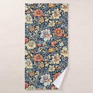 Motif botanique de couleur bleue de style vintage 
