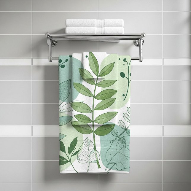 Motif botanique de feuille vert sauge moderne (Créateur téléchargé)
