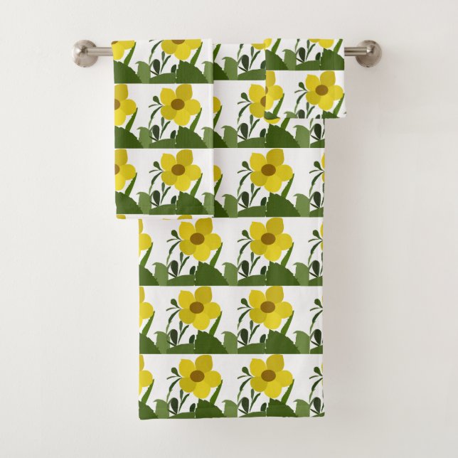 Motif botanique de fleurs jaunes (En situation)