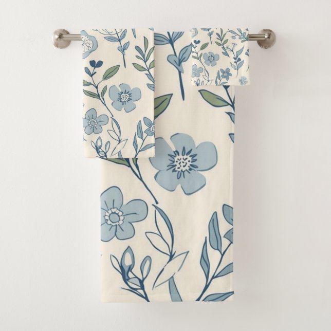 Motif botanique de prairie de fleurs sauvages bleu (En situation)