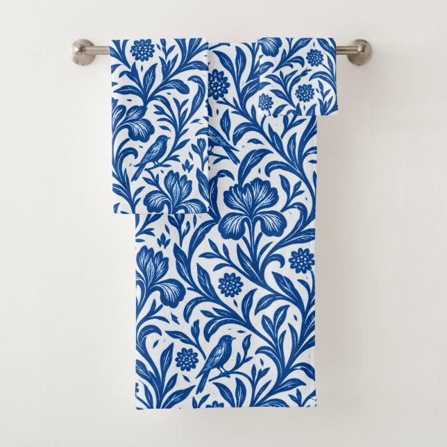 Motif botanique d'iris bleu vintage (En situation)