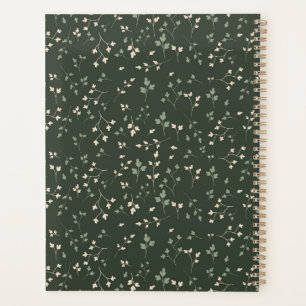 Motif botanique feuille ditsy vert forêt sombre