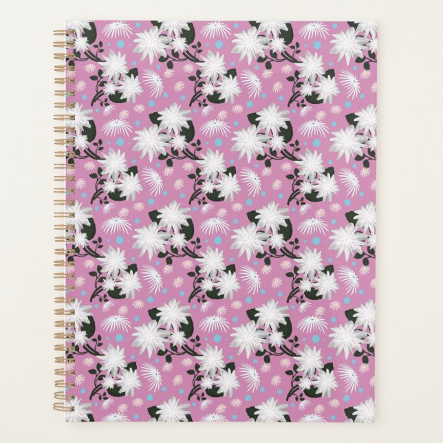Motif botanique floral blanc élégant (Devant)
